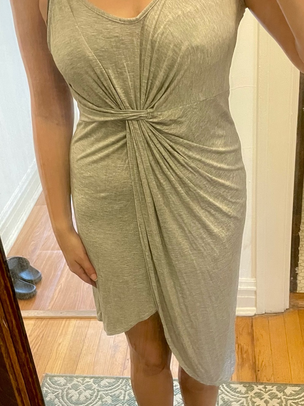 Lightweight Gray Knot-Front Slip Dress - Picture 4 of 4